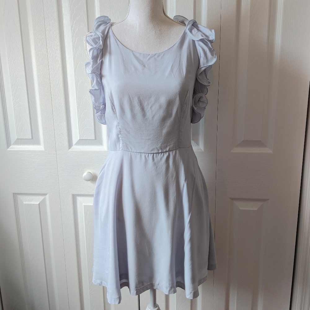 BOGO❗ Tea & Cup blue ruffle strap racer back dress